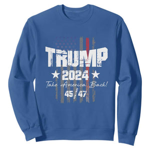 Trump 2024 Sweatshirt American Flag Vote President Republican Gifts TS10 Royal Blue Print Your Wear