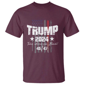 Trump 2024 T Shirt American Flag Vote President Republican Gifts TS10 Maroon Print Your Wear