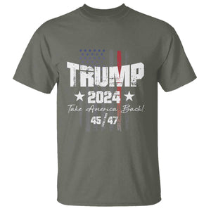 Trump 2024 T Shirt American Flag Vote President Republican Gifts TS10 Military Green Print Your Wear