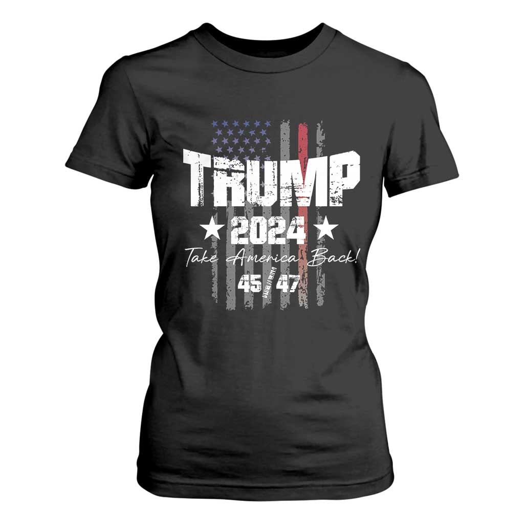 Trump 2024 T Shirt For Women American Flag Vote President Republican Gifts TS10 Black Print Your Wear