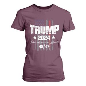 Trump 2024 T Shirt For Women American Flag Vote President Republican Gifts TS10 Maroon Print Your Wear