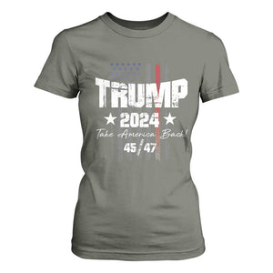 Trump 2024 T Shirt For Women American Flag Vote President Republican Gifts TS10 Military Green Print Your Wear