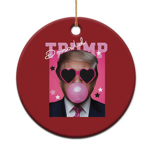 Funny Trump 2024 Christmas Ornament Pink Bubble Gum TS10 Print Your Wear