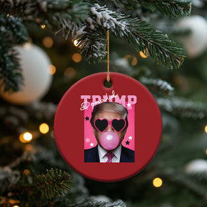 Funny Trump 2024 Christmas Ornament Pink Bubble Gum TS10 Print Your Wear