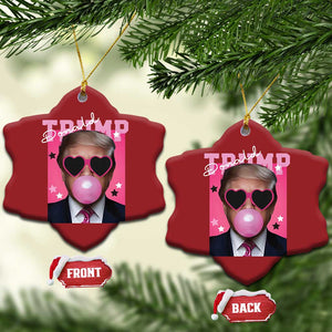 Funny Trump 2024 Christmas Ornament Pink Bubble Gum TS10 Snow Flake Red Print Your Wear