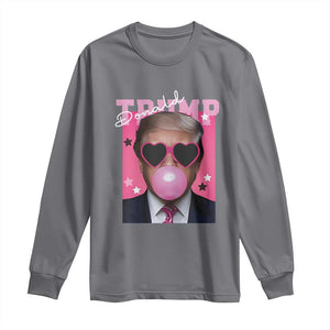 Funny Trump 2024 Long Sleeve Shirt Pink Bubble Gum TS10 Charcoal Print Your Wear