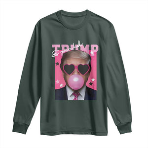 Funny Trump 2024 Long Sleeve Shirt Pink Bubble Gum TS10 Dark Forest Green Print Your Wear