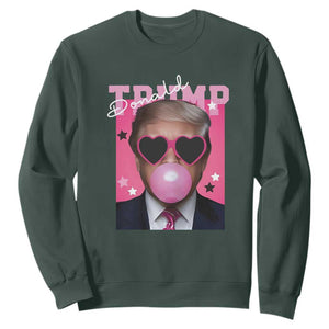 Funny Trump 2024 Sweatshirt Pink Bubble Gum TS10 Dark Forest Green Print Your Wear