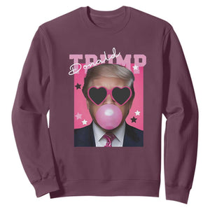 Funny Trump 2024 Sweatshirt Pink Bubble Gum TS10 Maroon Print Your Wear