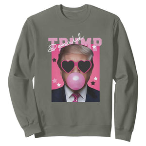 Funny Trump 2024 Sweatshirt Pink Bubble Gum TS10 Military Green Print Your Wear