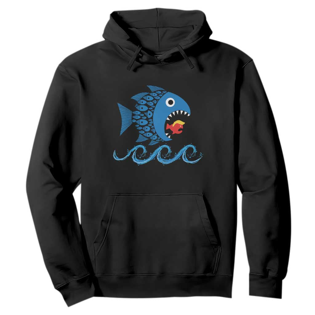 Blue Wave Kamala Fish Eat Fish Hoodie Funny Vote Blue Wave TS10 Black Print Your Wear