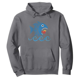 Blue Wave Kamala Fish Eat Fish Hoodie Funny Vote Blue Wave TS10 Charcoal Print Your Wear