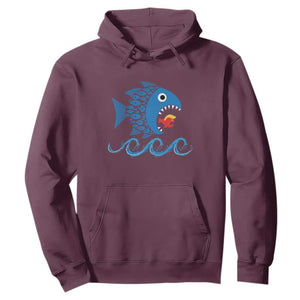 Blue Wave Kamala Fish Eat Fish Hoodie Funny Vote Blue Wave TS10 Maroon Print Your Wear