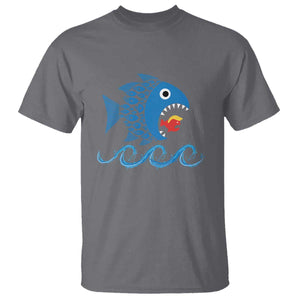 Blue Wave Kamala Fish Eat Fish T Shirt Funny Vote Blue Wave TS10 Charcoal Print Your Wear