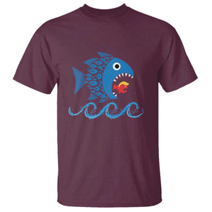 Blue Wave Kamala Fish Eat Fish T Shirt Funny Vote Blue Wave TS10 Maroon Print Your Wear