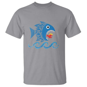 Blue Wave Kamala Fish Eat Fish T Shirt Funny Vote Blue Wave TS10 Sport Gray Print Your Wear