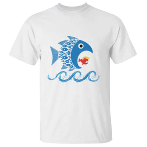 Blue Wave Kamala Fish Eat Fish T Shirt Funny Vote Blue Wave TS10 White Print Your Wear