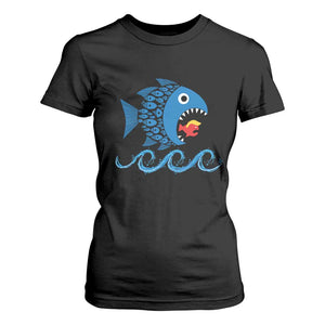 Blue Wave Kamala Fish Eat Fish T Shirt For Women Funny Vote Blue Wave TS10 Black Print Your Wear