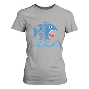 Blue Wave Kamala Fish Eat Fish T Shirt For Women Funny Vote Blue Wave TS10 Sport Gray Print Your Wear