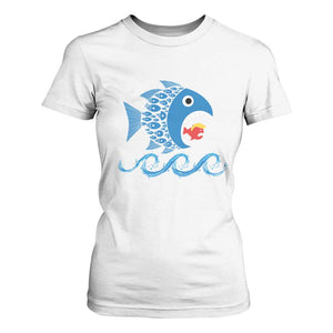 Blue Wave Kamala Fish Eat Fish T Shirt For Women Funny Vote Blue Wave TS10 White Print Your Wear