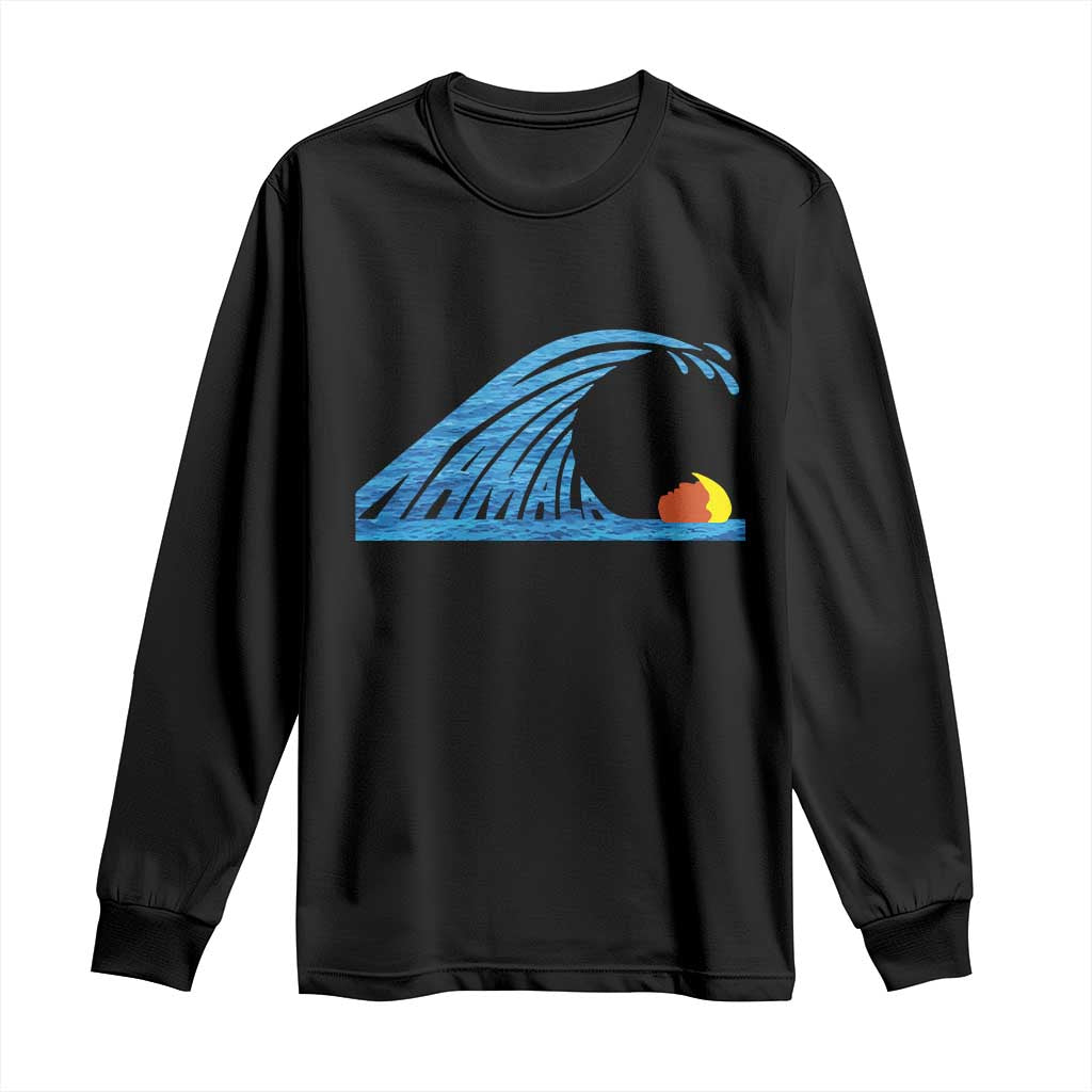 Blue Wave Cat Ladies For Kamala Harris Donald Trump 2024 Long Sleeve Shirt TS10 Black Print Your Wear