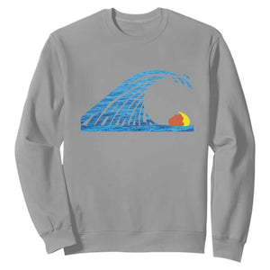 Blue Wave Cat Ladies For Kamala Harris Donald Trump 2024 Sweatshirt TS10 Sport Gray Print Your Wear