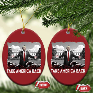 Donald Trump 2024 Christmas Ornament Take America Back Red Wave TS10 Oval Red Print Your Wear