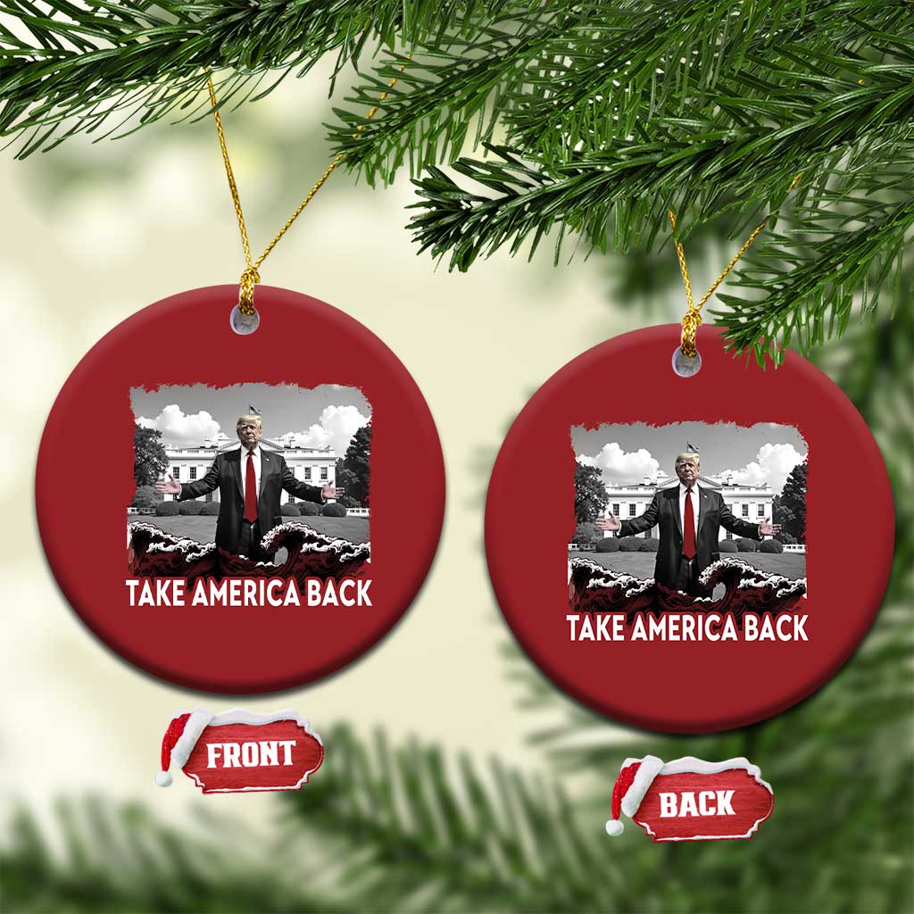 Donald Trump 2024 Christmas Ornament Take America Back Red Wave TS10 Circle Red Print Your Wear