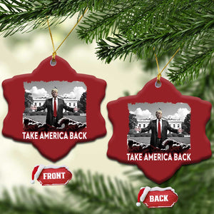 Donald Trump 2024 Christmas Ornament Take America Back Red Wave TS10 Snow Flake Red Print Your Wear