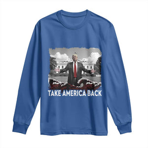 Donald Trump 2024 Long Sleeve Shirt Take America Back Red Wave TS10 Royal Blue Print Your Wear