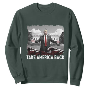 Donald Trump 2024 Sweatshirt Take America Back Red Wave TS10 Dark Forest Green Print Your Wear