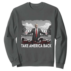 Donald Trump 2024 Sweatshirt Take America Back Red Wave TS10 Dark Heather Print Your Wear