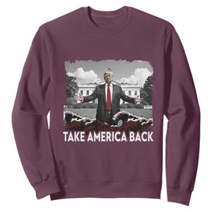 Donald Trump 2024 Sweatshirt Take America Back Red Wave TS10 Maroon Print Your Wear