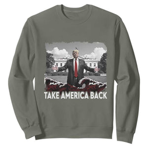 Donald Trump 2024 Sweatshirt Take America Back Red Wave TS10 Military Green Print Your Wear