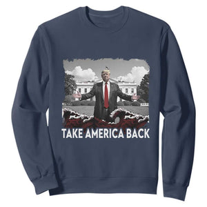 Donald Trump 2024 Sweatshirt Take America Back Red Wave TS10 Navy Print Your Wear