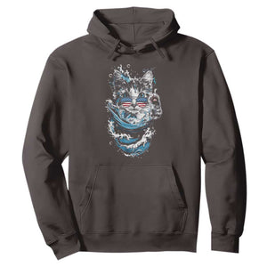 Blue Wave Cat Ladies For Kamala Harris Hoodie TS10 Dark Chocolate Print Your Wear