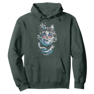 Blue Wave Cat Ladies For Kamala Harris Hoodie TS10 Dark Forest Green Print Your Wear