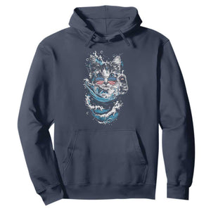 Blue Wave Cat Ladies For Kamala Harris Hoodie TS10 Navy Print Your Wear