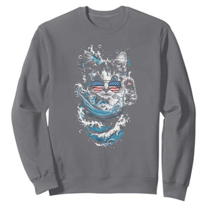 Blue Wave Cat Ladies For Kamala Harris Sweatshirt TS10 Charcoal Print Your Wear