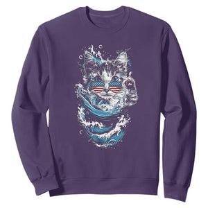 Blue Wave Cat Ladies For Kamala Harris Sweatshirt TS10 Purple Print Your Wear