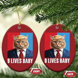 Cat Trump 2024 Christmas Ornament 9 Lives Baby TS10 Oval Red Print Your Wear