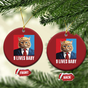 Cat Trump 2024 Christmas Ornament 9 Lives Baby TS10 Circle Red Print Your Wear