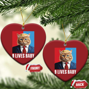 Cat Trump 2024 Christmas Ornament 9 Lives Baby TS10 Heart Red Print Your Wear