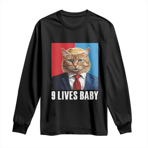 Cat Trump 2024 Long Sleeve Shirt 9 Lives Baby TS10 Black Print Your Wear