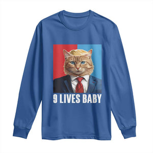 Cat Trump 2024 Long Sleeve Shirt 9 Lives Baby TS10 Royal Blue Print Your Wear