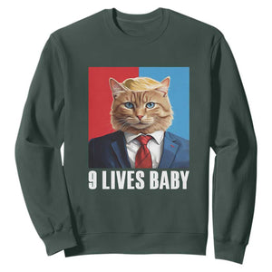 Cat Trump 2024 Sweatshirt 9 Lives Baby TS10 Dark Forest Green Print Your Wear