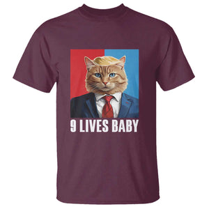 Cat Trump 2024 T Shirt 9 Lives Baby TS10 Maroon Print Your Wear