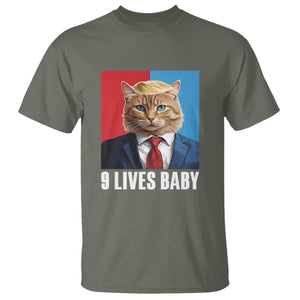 Cat Trump 2024 T Shirt 9 Lives Baby TS10 Military Green Print Your Wear