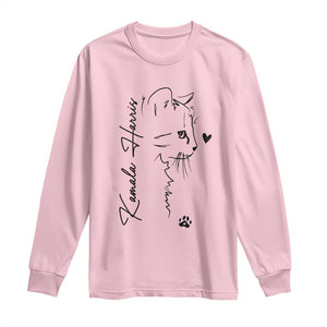 Cat Ladies For Kamala Harris Long Sleeve Shirt 2024 US President TS10 Light Pink Print Your Wear