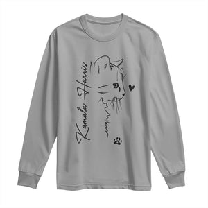 Cat Ladies For Kamala Harris Long Sleeve Shirt 2024 US President TS10 Sport Gray Print Your Wear